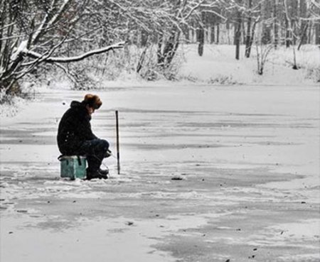 Рыбалка на озере зимой