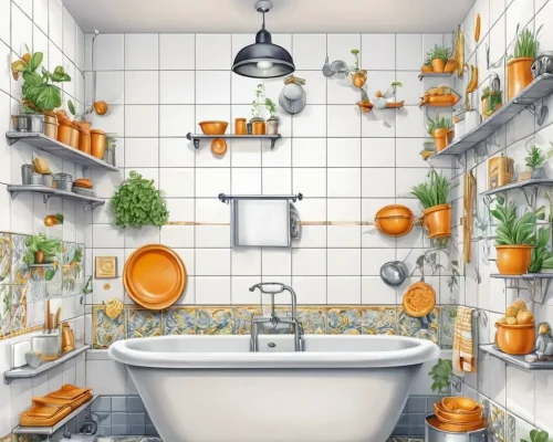 Плитка для кухни и ванной: виды, укладка, уход и дизайн-решения